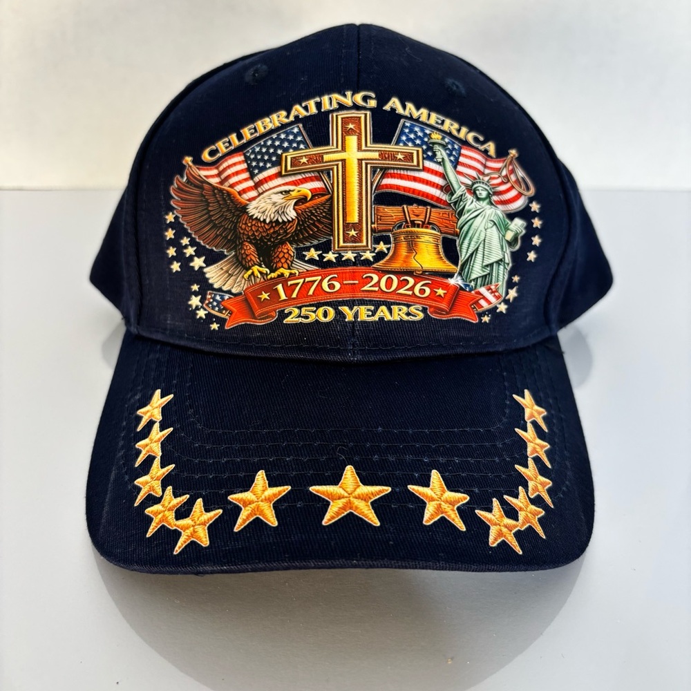 Celebrating America 1776-2026 Embroidered Navy Cap- 250 Anniversary